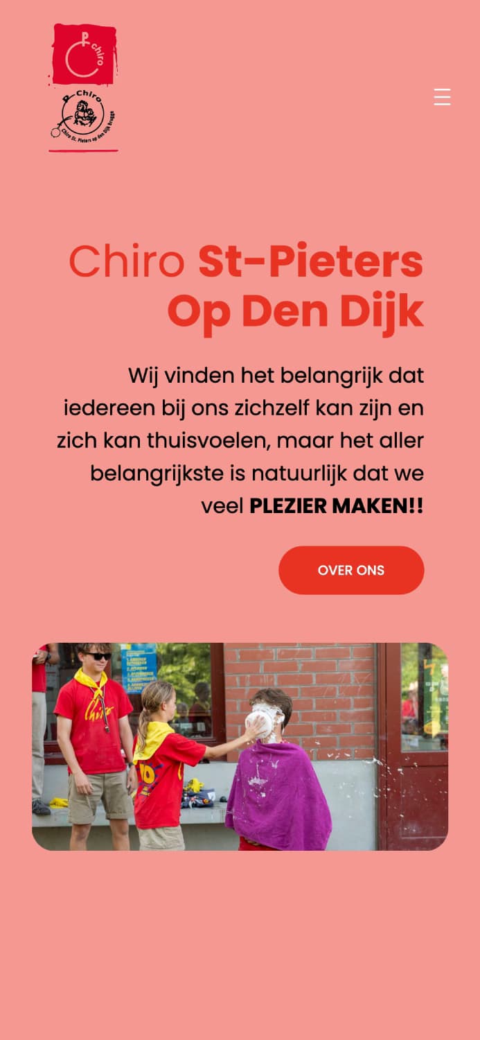 Een jeugdwerksite van een jeugdbewging gemaakt door Nomu Web Agency