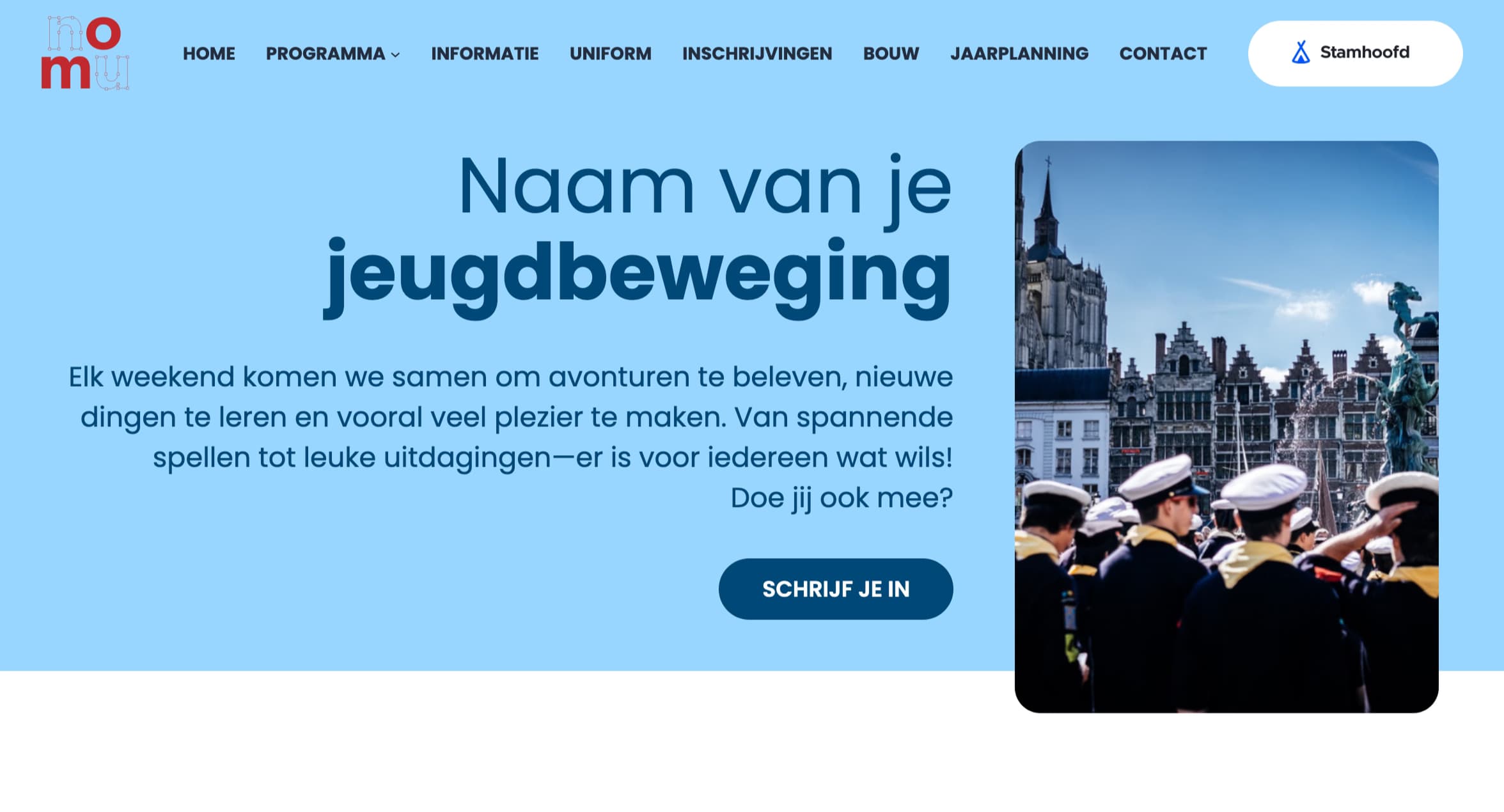 Voorbeeld van een jeugdwerksite voor de Zeescouts