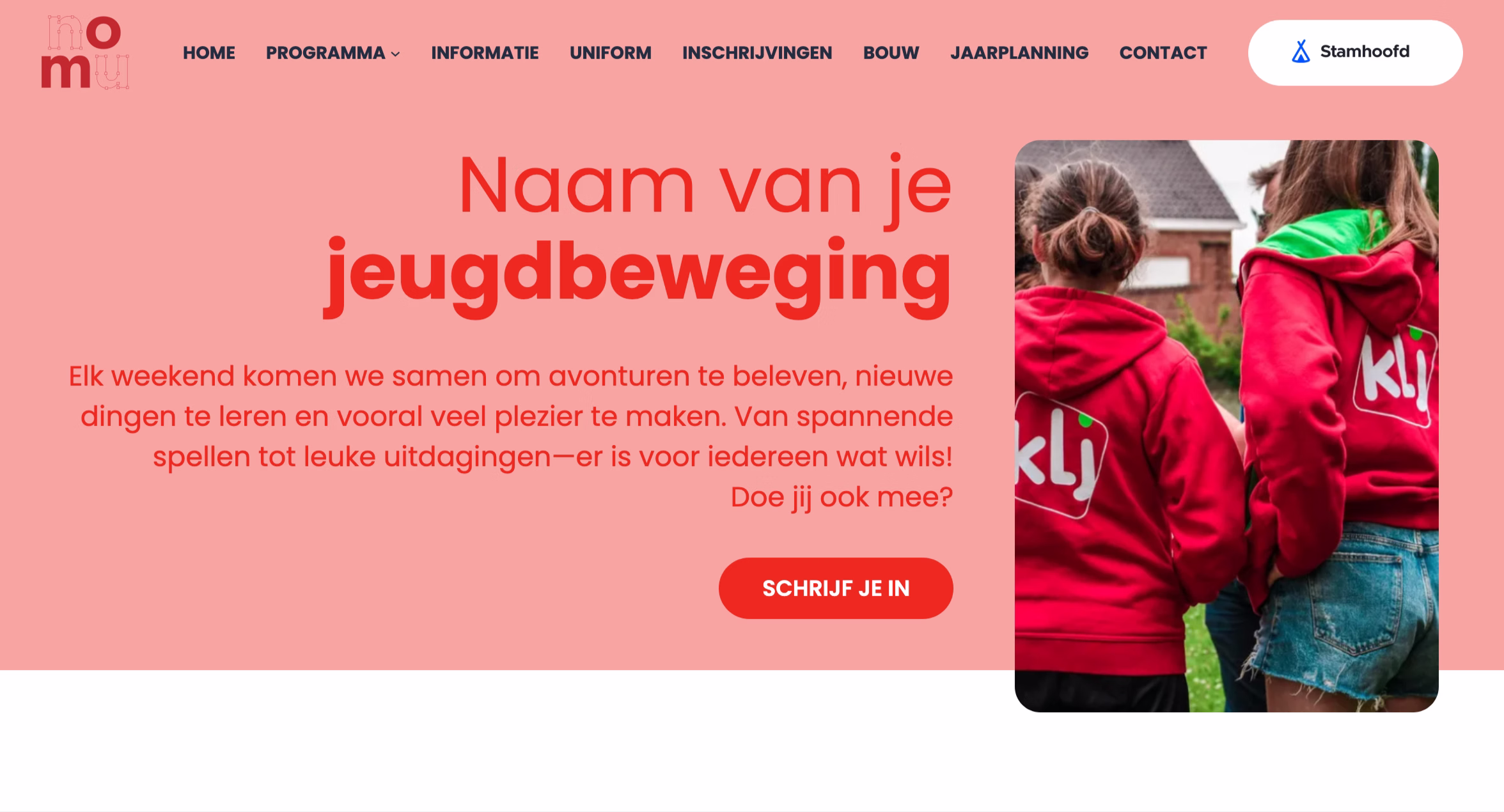Voorbeeld van een jeugdwerksite voor de KLJ