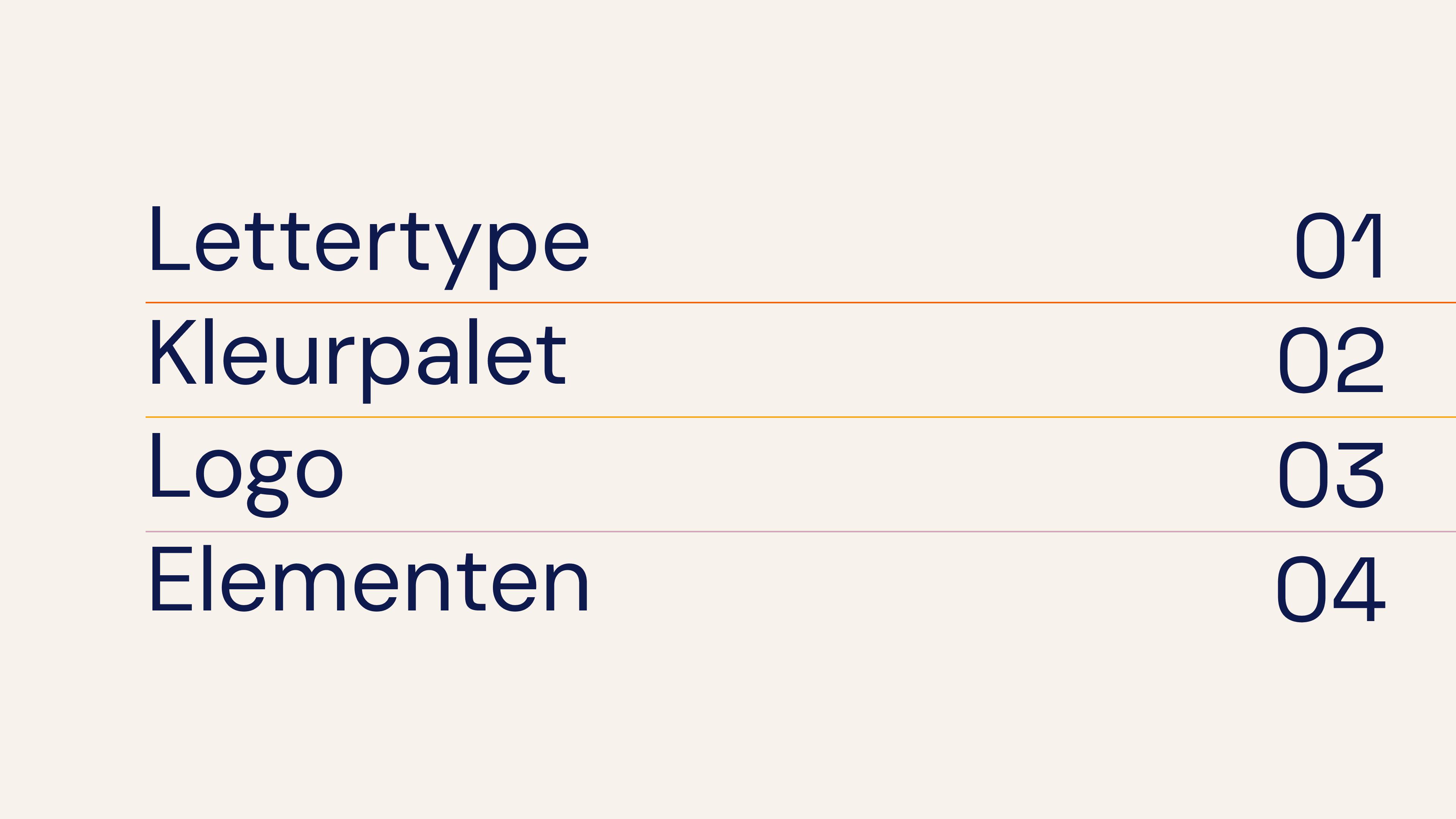 De inhoudsopgave van de brand guidelines van Ktuna