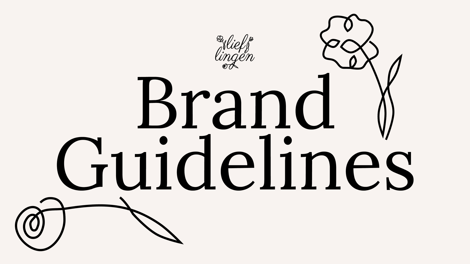 De cover van de brand guidelines van Lieflingen