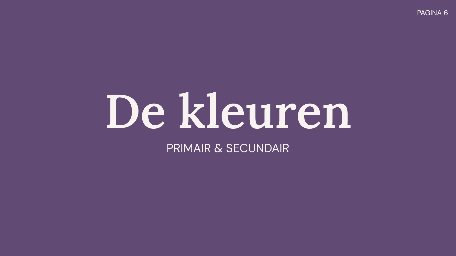 Het hoofdstuk over het de kleuren in de brand guidelines van Lieflingen