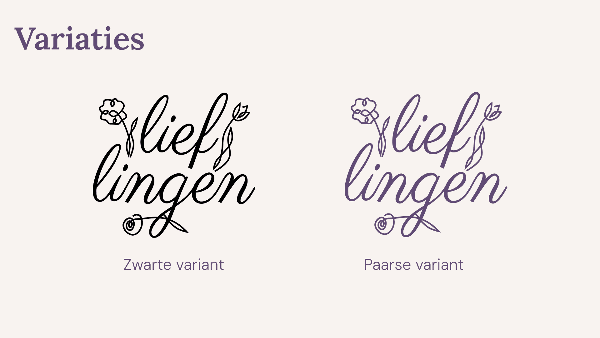 De logo variaties in de brand guidelines van Lieflingen