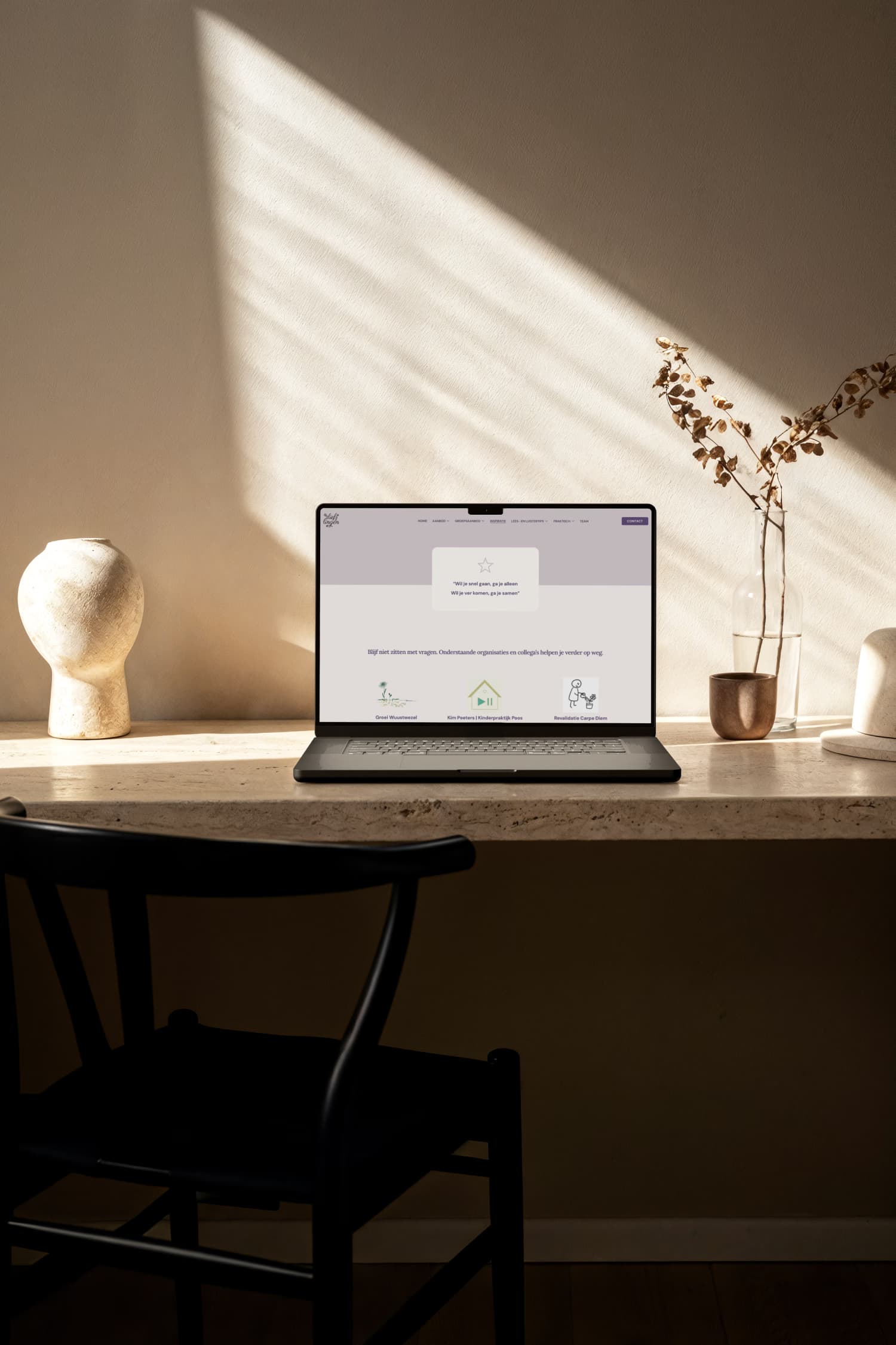 Website van Lieflingen op een computerscherm