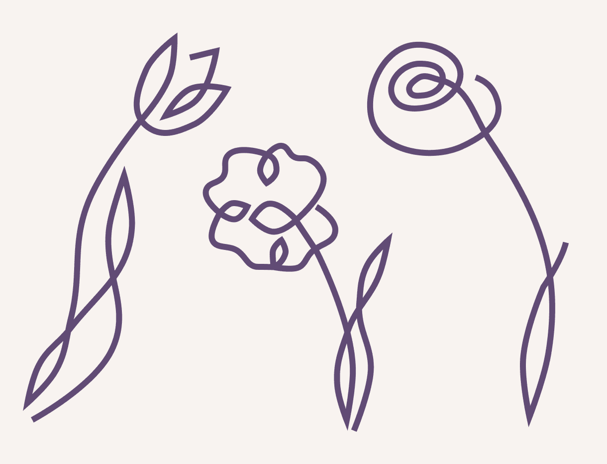 De drie bloemn elementen die worden gebruikt in het logo van Lieflingen