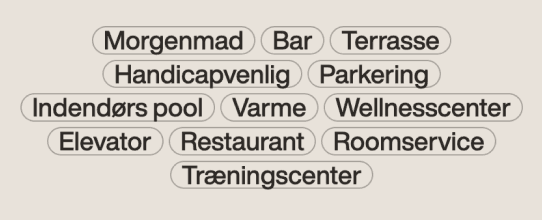 De verschillende opties in het hotel