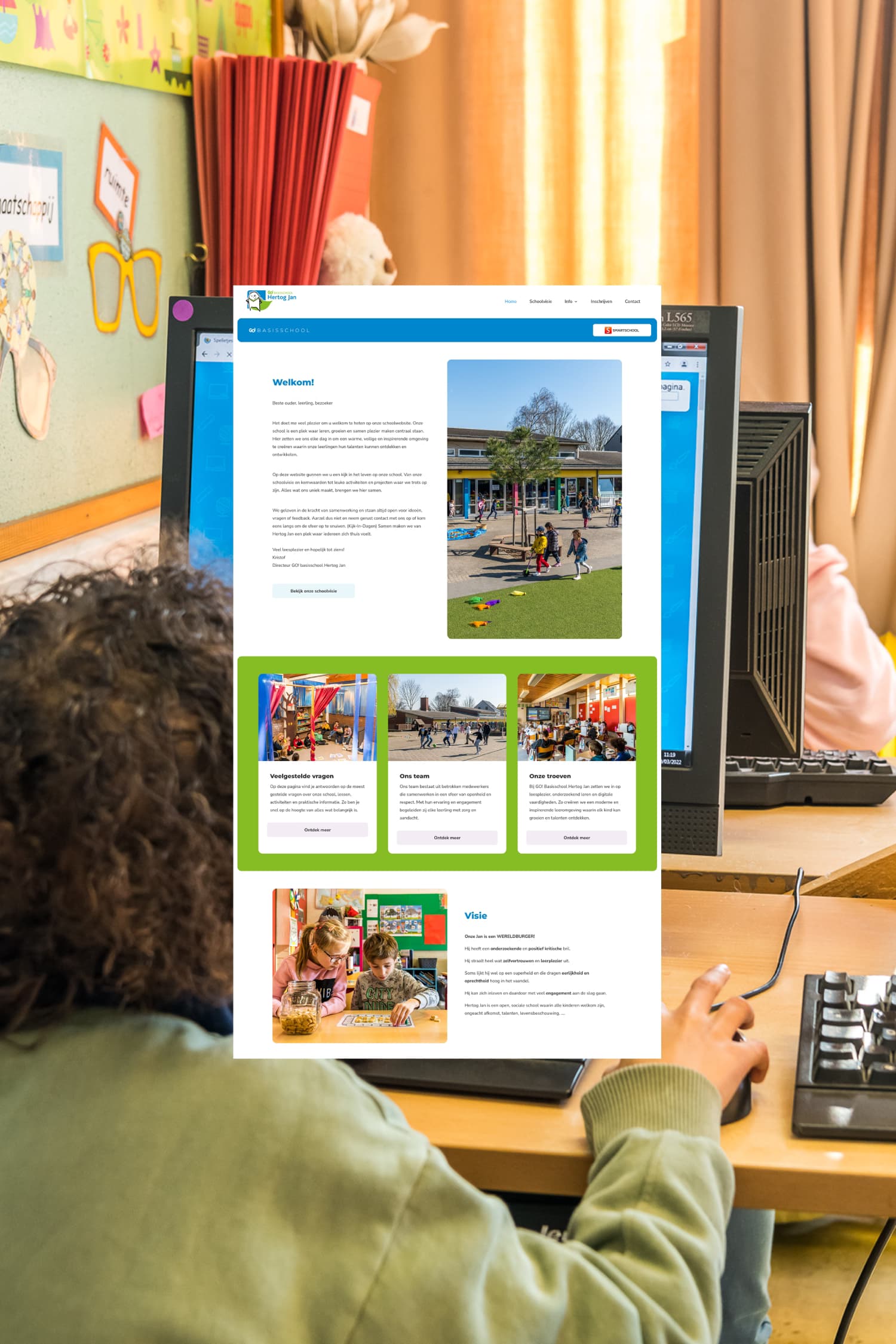 Een computer met de website van Hertog Jan