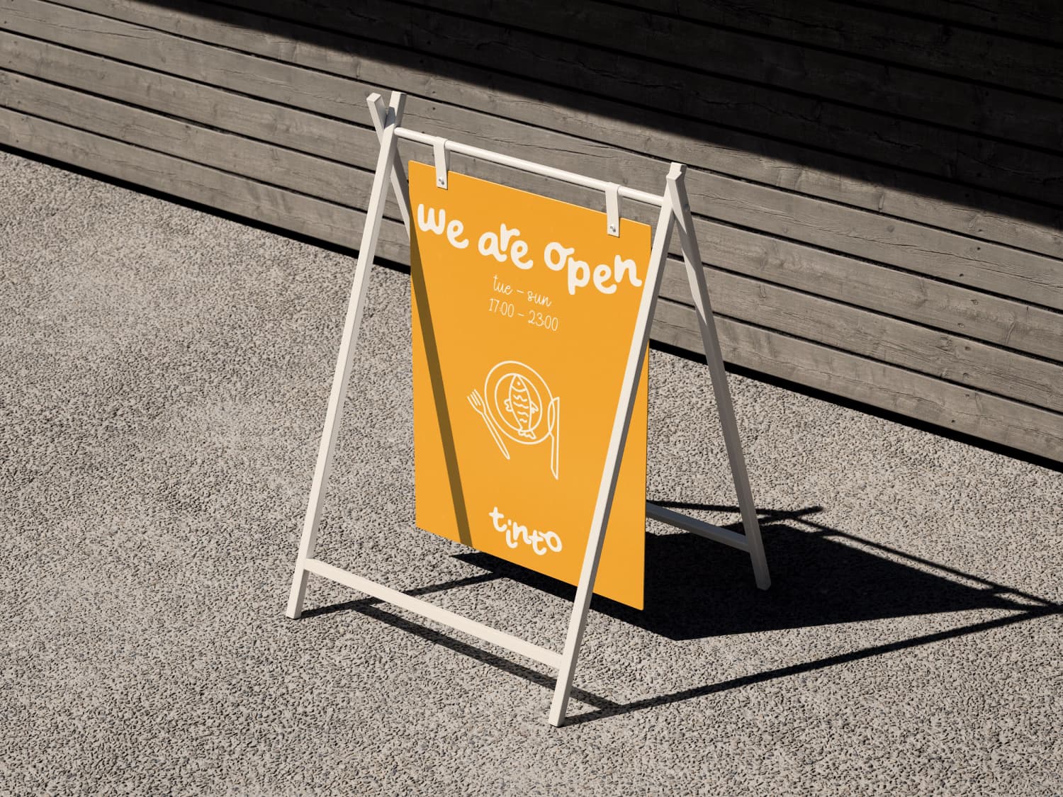 Het ‘wij zijn open’-bord van Tinto.